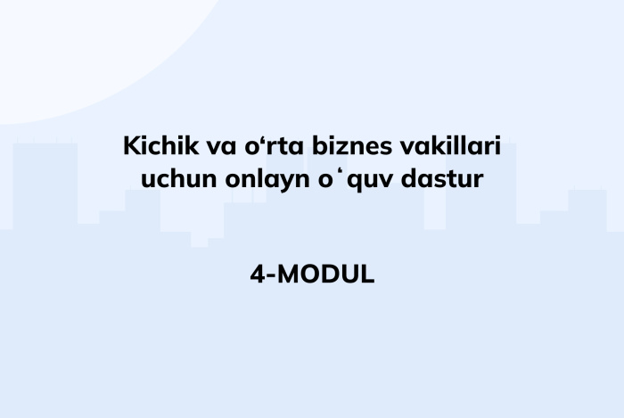 4-modul | Tadbirkorlikni barqaror rivojlantirish 